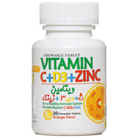 قرص جویدنی ویتامین سی به همراه د3 و زینک گنجینه سلامت تارا