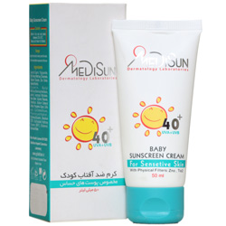 کرم ضد آفتاب کودکان مخصوص پوست حساس مدیسان