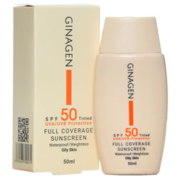 کرم ضد آفتاب رنگی پوست چرب SPF50 ژیناژن