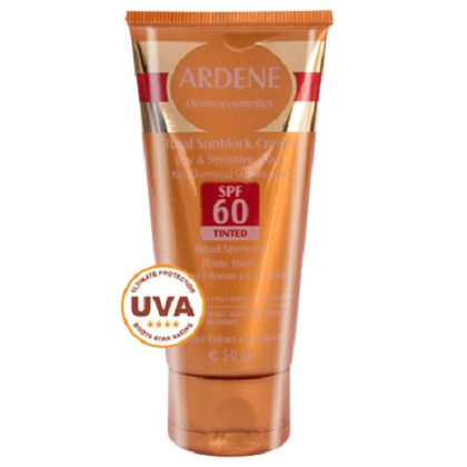 کرم ضد آفتاب فاقد جاذب های شیمیایی SPF 60 رنگی