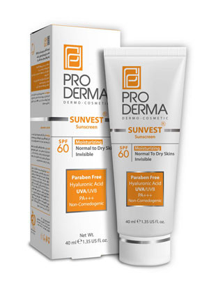 کرم ضد آفتاب و مرطوب کننده با SPF60 فاقد رنگ پرودرما