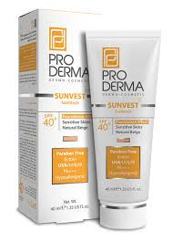 کرم ضد آفتاب فاقد جاذب های شیمیایی با +SPF40 پوشش کرم پودری (بز طبیعی )پرودرما