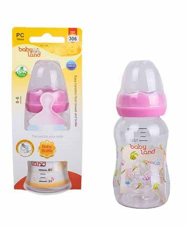 بطری شیرخوری کودک بی بی لند 150 میلی لیتر کد 306