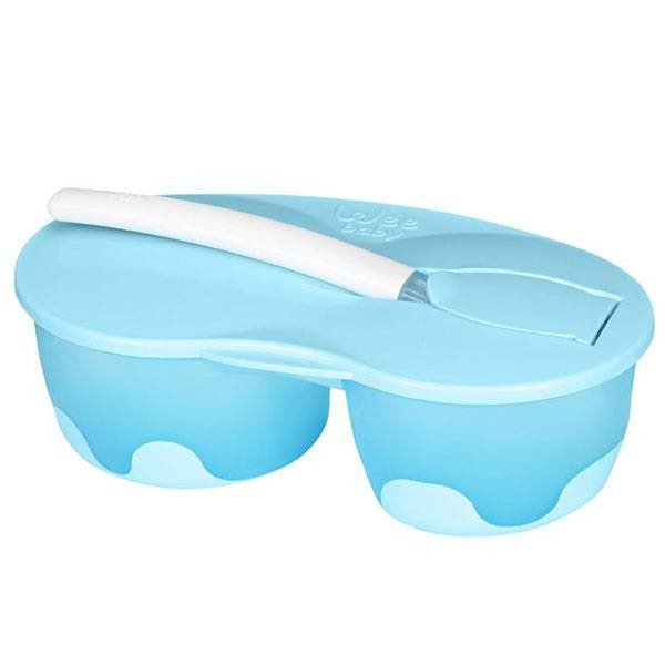 ظرف غذاخوری دو مخزنه با قاشق سیلیکونی وی Wee