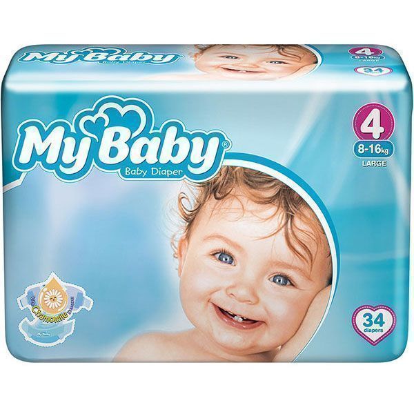پوشک مای بیبی سایز 4 بسته 34 عددی