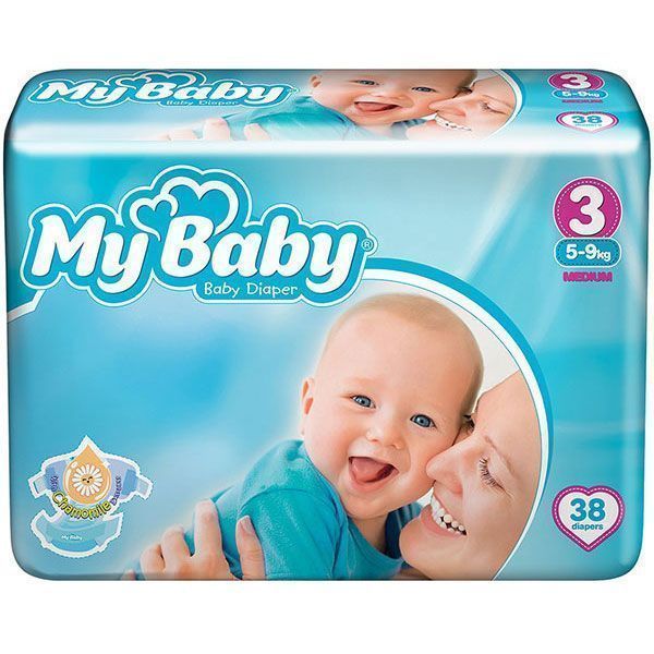 پوشک مای بیبی سایز 3 بسته 38 عددی