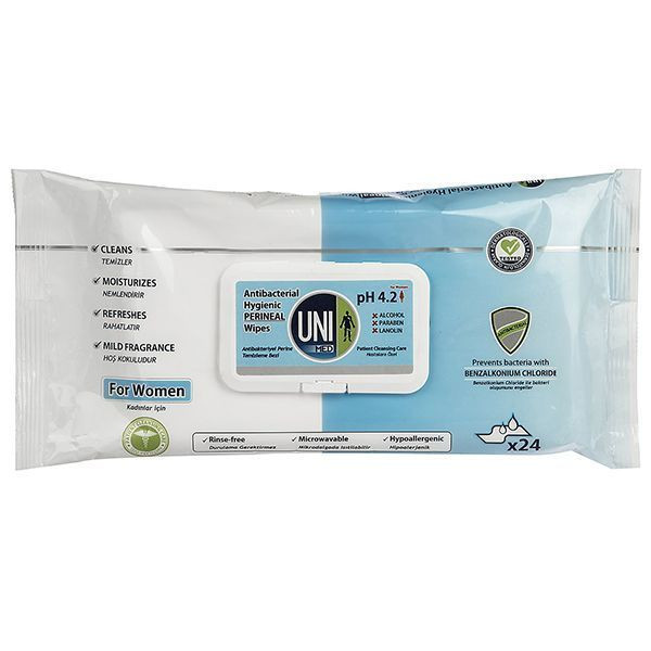 دستمال مرطوب بهداشتی بانوان یونی مِد بسته 24 عددی