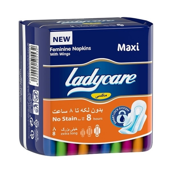 نوار بهداشتی نیمه نازک ویژه شب 8 عددی خیلی بزرگ لیدی کر