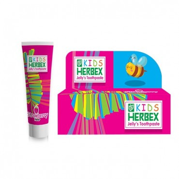 خمیردندان ژله ای کودک رایحه توت فرنگی هربکس 60 گرم