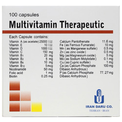 کپسول مولتی ویتامین تراپوتیک 100 عددی ایران دارو