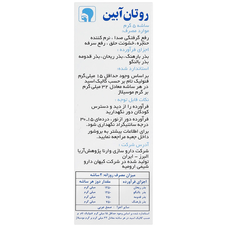 روتان آبین وارنا پژوهش آریا